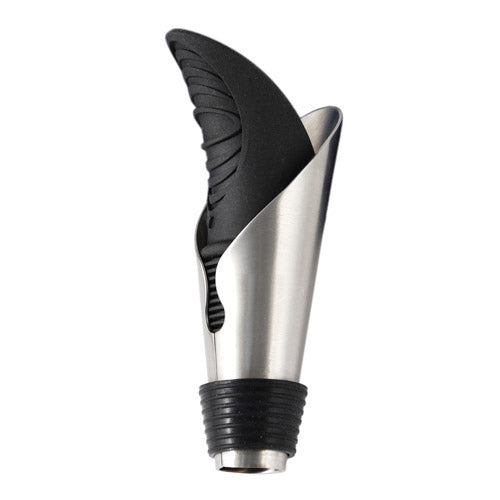Duo Bottle Stopper And Pour Spout in Black by True