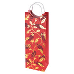 1-Bottle Holiday Holly Wine Bag