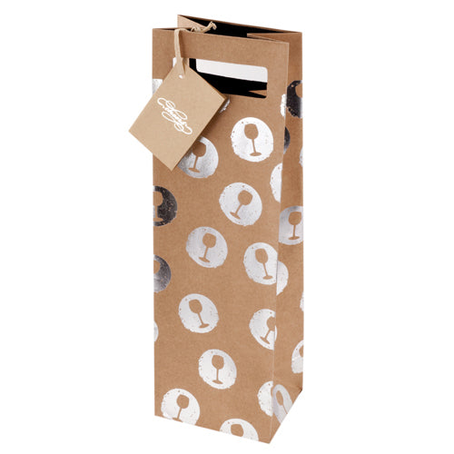 Tipsy Silver Wine Bag by Cakewalk