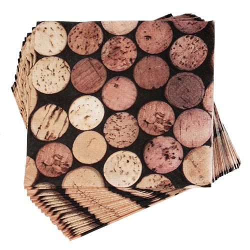 Corks Cocktail Napkins by Cakewalk