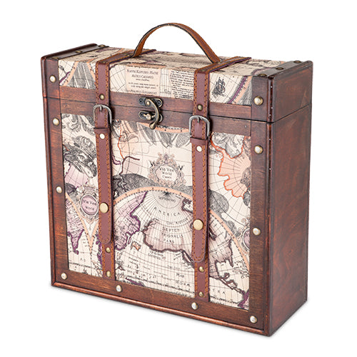 Chateau™ 3 Bottle Old World Wooden Wine Box by Twine