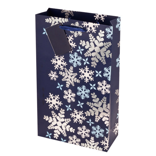 2-Bottle Blue Snowflake Bag by Cakewalk