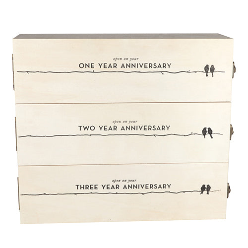 Boulevard Newlywed's Anniversary Wooden Wine Box by Twine