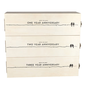 Boulevard Newlywed's Anniversary Wooden Wine Box by Twine