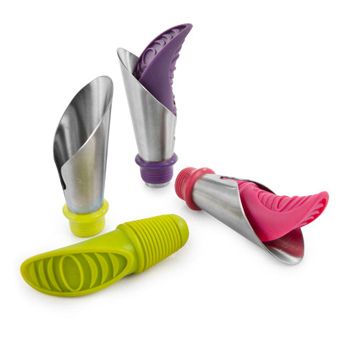 Duo Bottle Stopper And Pour Spout In Assorted Colors by True