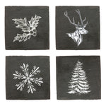 Rustic Holiday Assorted Slate Coasters by Twine