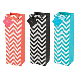 Assorted Chevron 1-Bottle Wine Bags