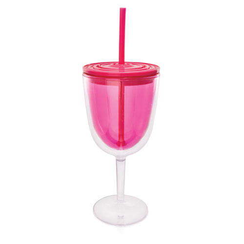 Cruise Pink Double Wall Wine Cup by True