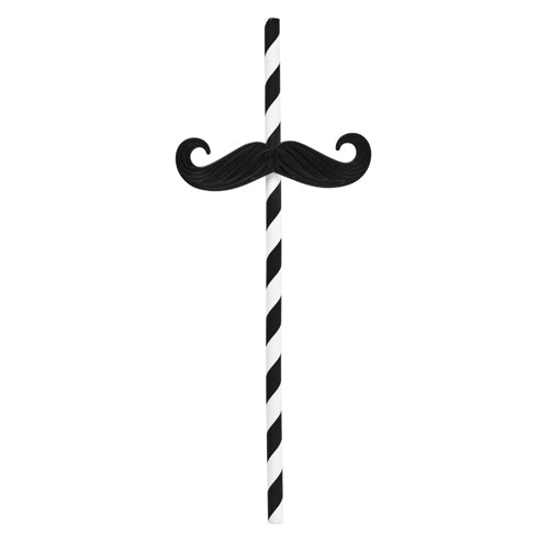 Stache Set of 6 Mustache Straws by True