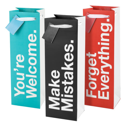 Assorted Fun Phrase Wine Bags