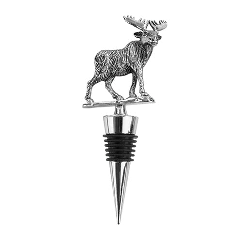 Rustic Holiday Woodland Moose Pewter Stopper by Twine