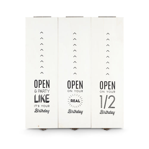 Marketplace™ 3 Bottle Wooden Birthday Wine Box by Twine