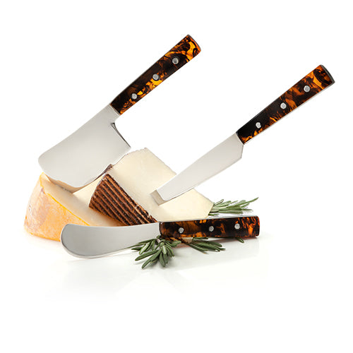 Irving™ Tortoise Shell Stainless Steel Knife Set by Viski