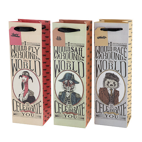Marketplace: Assorted Adventure Animals Wine Bag