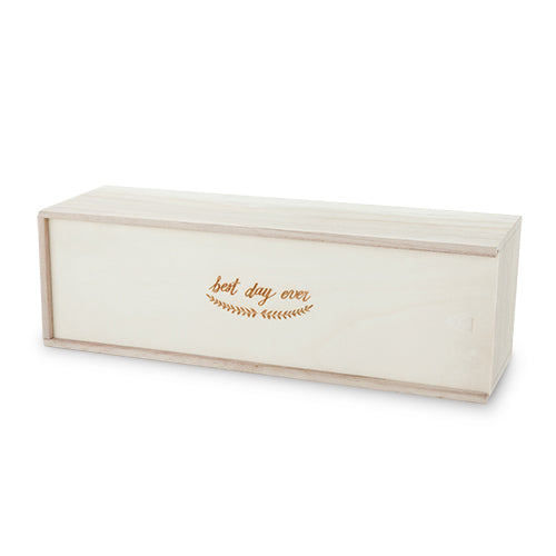 Best Day Ever Wood Wine Box by True
