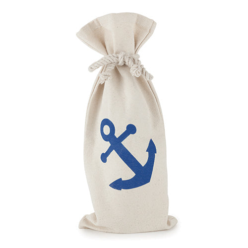 Seaside Anchored Canvas Wine Sack by Twine
