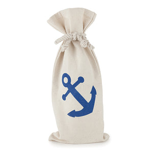 Seaside Anchored Canvas Wine Sack by Twine
