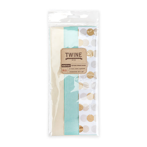 Marketplace: Gold Dot Teal and Cream Tissue Paper