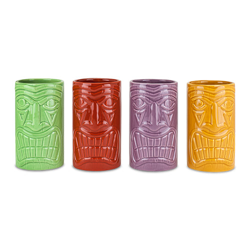 Beachcomber Ceramic Tiki Mugs in Assorted Colors by True