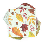 Autumn Leaf Napkins Blue Background by Cakewalk