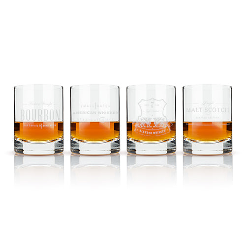 Admiral™ Etched Whiskey Label Crystal Tumblers by Viski