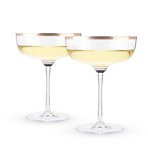 Old Kentucky Home - Copper Rim Crystal Coupe Set by Twine
