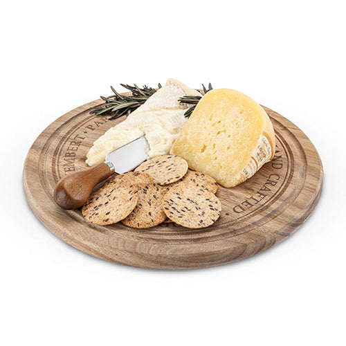 Rustic Farmhouse: Rounded Cheese Board & Knife Set
