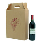 3 Bottle Corrugate Wine Carryout with Grape