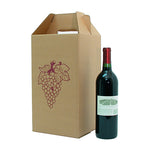 4 Bottle Corrugated Wine Carryout with Grape