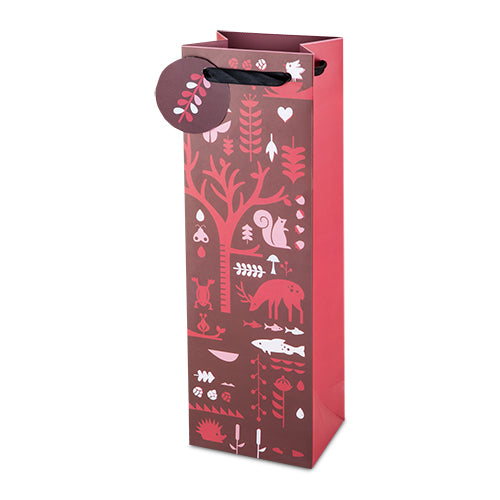 Assorted Woodland Pattern Wine Bag