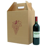 6 Bottle Corrugate Wine Carryout with Grape