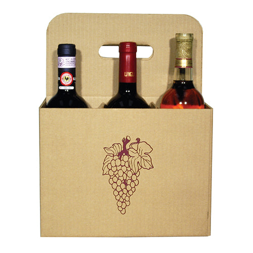 6 Bottle Open Wine Carryout with Grape