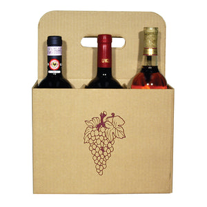 6 Bottle Open Wine Carryout with Grape