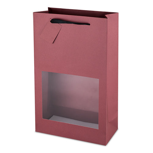 Merlot Kraft Window Double Bottle Wine Bag