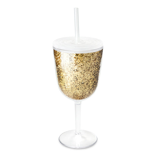 Glitz Double Walled Glitter Wine Glass by Blush