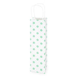 White Kraft Mint Dot 750ml Bottle Bag By Cakewalk