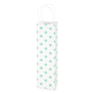 White Kraft Mint Dot 750ml Bottle Bag By Cakewalk