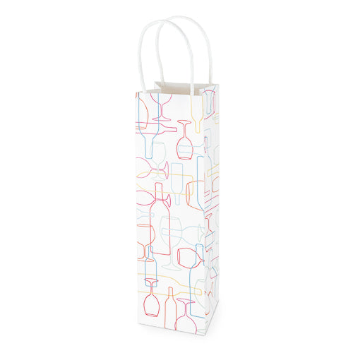 White Kraft Confetti Outline 750ml Bottle Bag By Cakewalk