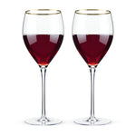 Belmont™ - Gold Rimmed Crystal Red Wine Glasses (Set of 2)
