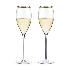 Belmont™ - Gold Rimmed Crystal White Wine Glasses (Set of 2)
