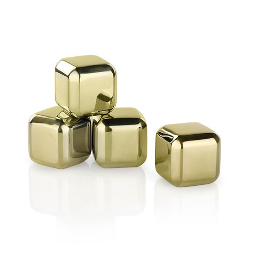 Glacier Rocks® - Small Gold Cubes (Set of 4)