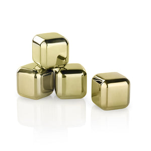 Glacier Rocks® - Small Gold Cubes (Set of 4)