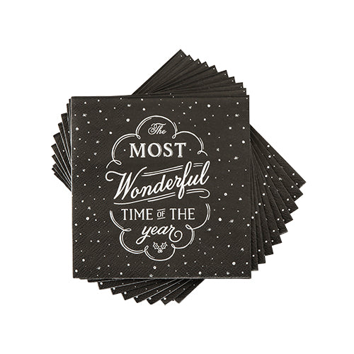 Black Chalkboard Christmas Napkins by Cakewalk