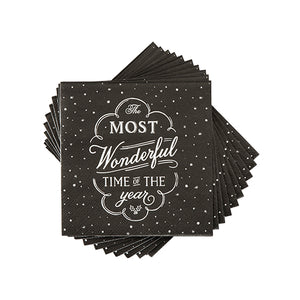 Black Chalkboard Christmas Napkins by Cakewalk