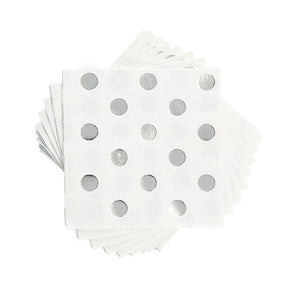 Foiled Silver Dot Napkin by Cakewalk