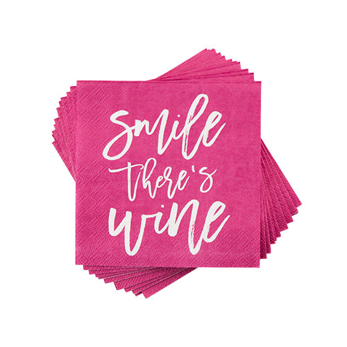 Smile There's Wine Napkin by Cakewalk