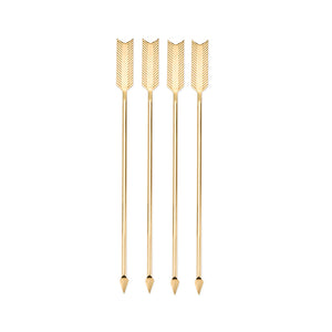 Chateau™: Golden Arrow Stainless Steel Stir Sticks by Twine
