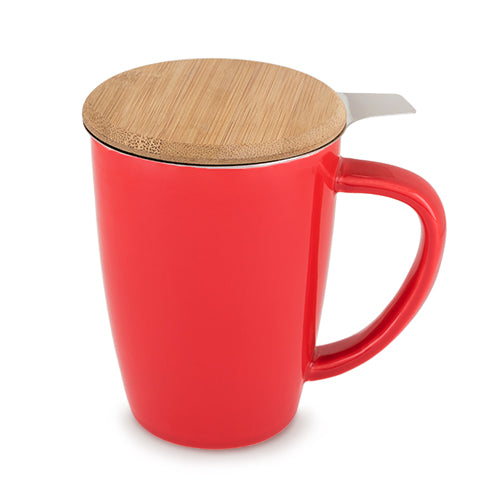 Bailey Red Ceramic Tea Mug & Infuser by Pinky Up