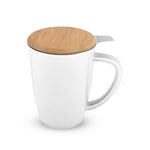 Bailey Ceramic Tea Mug & Infuser in White by Pinky Up