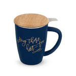 Bailey Hey There, Hot-Tea Ceramic Tea Mug & Infuser by Pinky